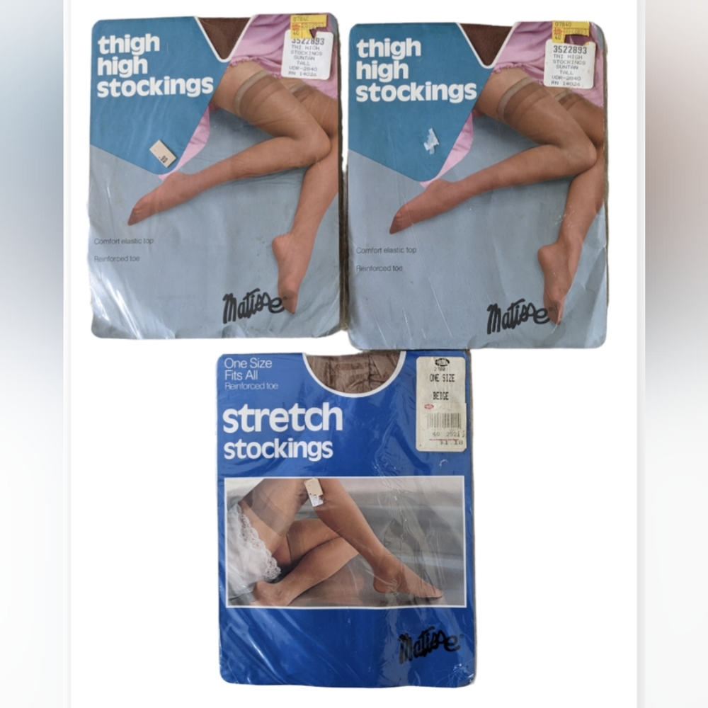 Vintage Matisse thigh high stockings tall one size fits all Deadstock